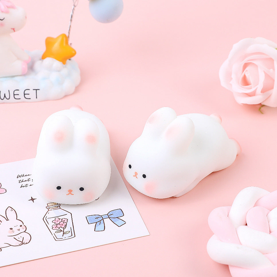 12PCS squishy white rabbits.