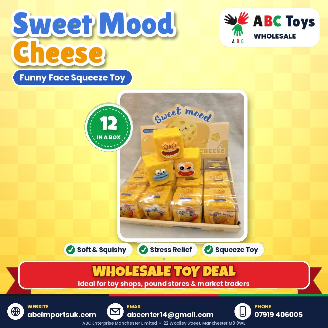 Sweet Mood Cheese Squeeze Toy - 12 in a box | ABC Toys Wholesale
