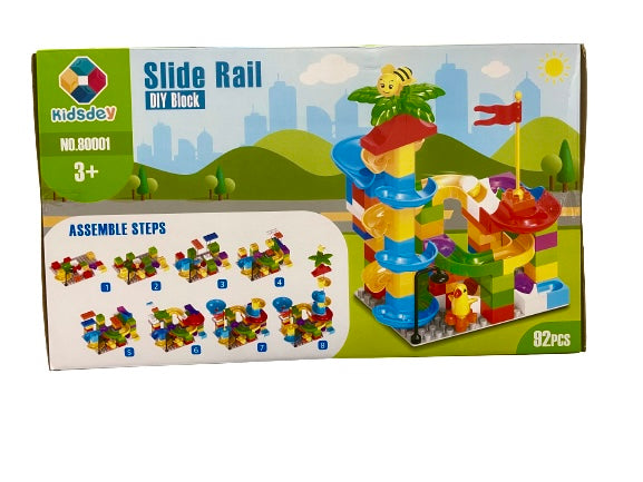 92pcs Slide rail DIY building blocks set.